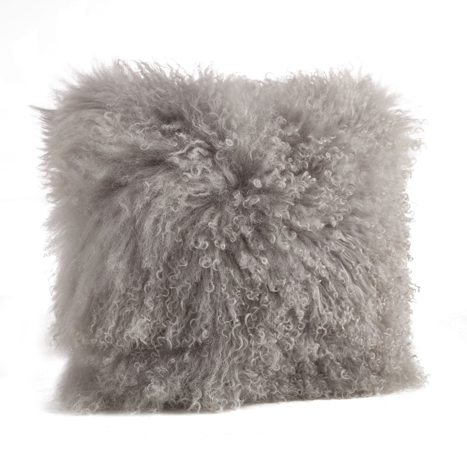 Iyana Wool Throw Pillow, Fog, Square 20"