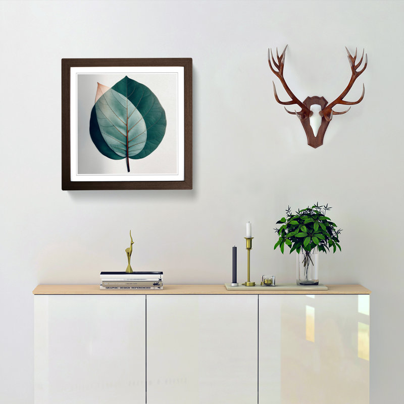 Leaf Bauhaus - Framed Print, Walnut Framed