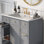 Single Bathroom Vanity Top, 36X18" Rectangular 3 Hole Bathroom Resin Sink (Faucet And Cabinet Not Included)