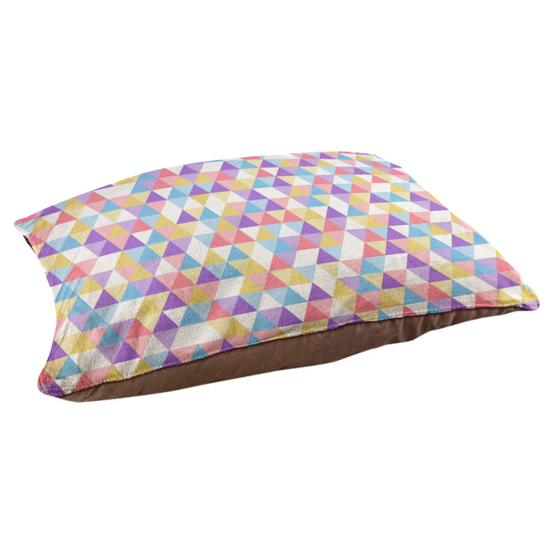 Coussin d’extérieur triangle Campion, Moyen (L 29,5 po x P19,5 po x H 9,5 po), Rose / Jaune