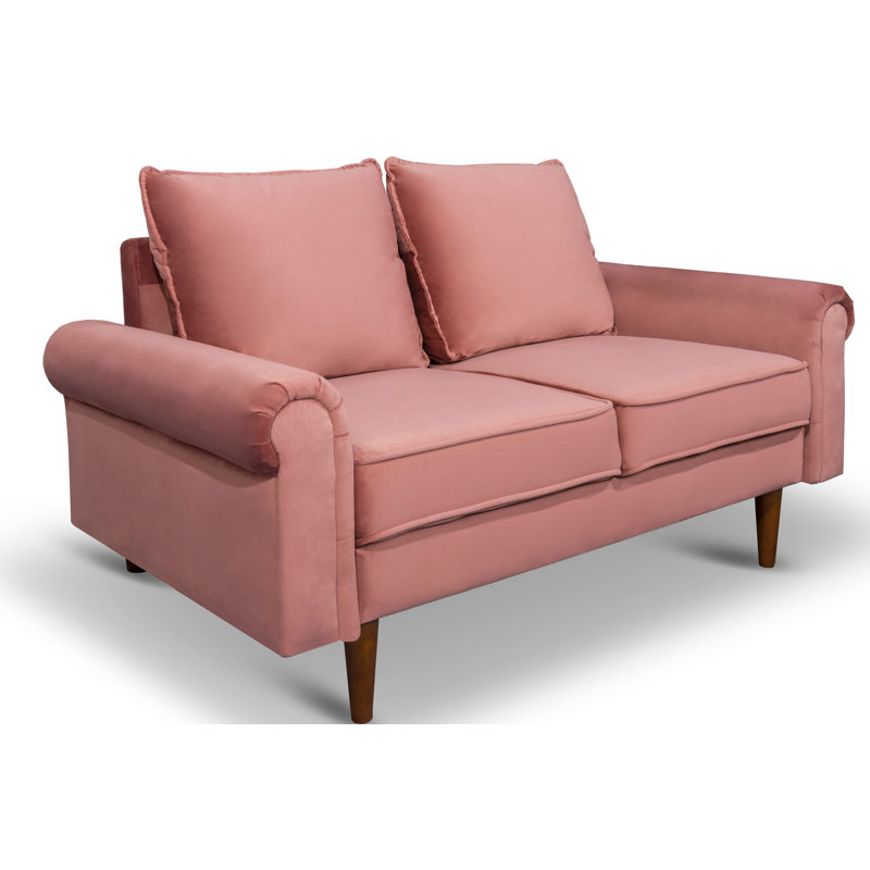 Jahzari 56'' Upholstered Sofa, Rose Velvet