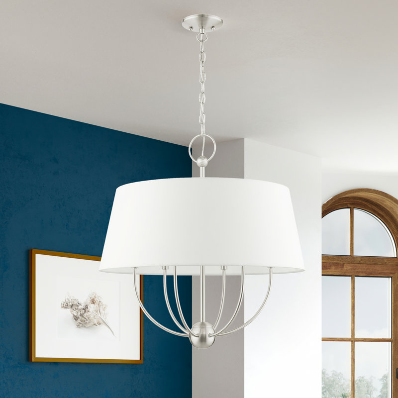 Antonya 6 - Light Dimmable Drum Chandelier, Brushed Nickel