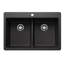 Liven SILGRANIT 33" L x 22" W Double Basin Drop-In/Undermount Kitchen Sink-1157363369