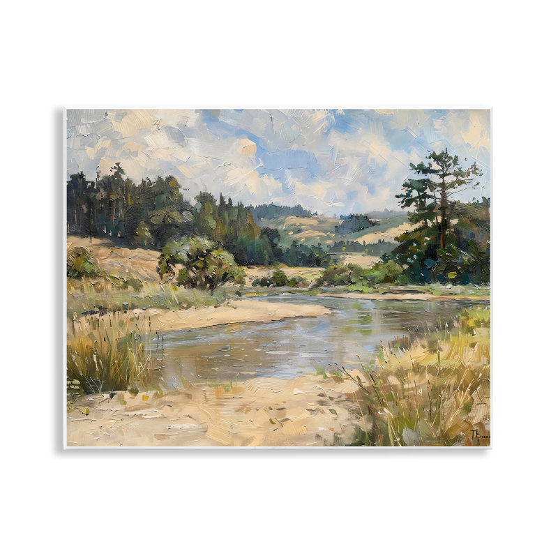 Sunlit River Landscape Wall Plaque, design by LSR Creative Studio