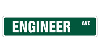 Engineer Street Sign Heavy Duty Plastic 4" X 18"