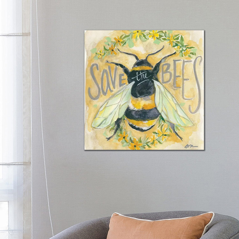 Save The Bees by Jessica Mingo - Wrapped Canvas Gallery-Wrapped Canvas Giclée, 66.04cm H x 66.04cm W