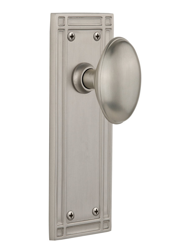 Mission Plate with Homestead Door Knob, Antique Brass