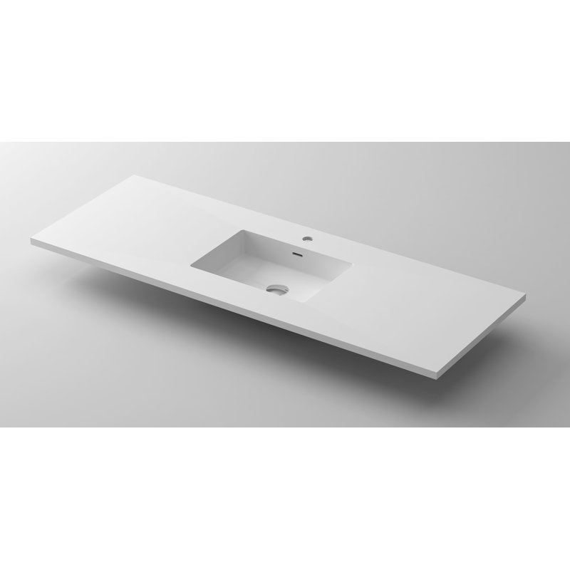 Plateau de meuble-lavabo simple 60 po, Blanc mat