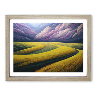 Soothing Spring Meadow Landscape - Framed Print