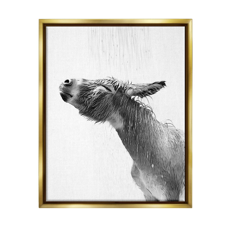 Éclaboussure de salle de bain Donkey, Cadre flottant métallique doré, H 21 po x l 17 po x P 1,7 po