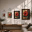 Crimson Hibiscus Botanical - Framed Print-522757613-522757610