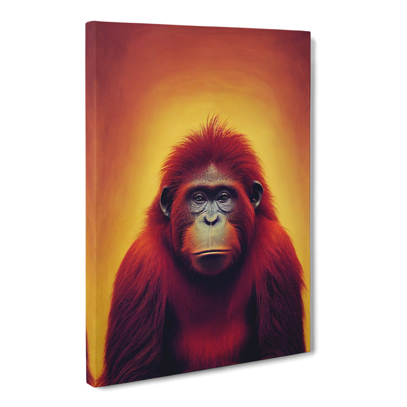 Orangutan Sunset - Wrapped Canvas, 76cm H x 50cm W x 3cm D