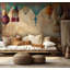 Murale lanterne marocaine | Papier peint adhésif coloré boho oriental coloré | Décoration murale de salon amovible-129448558-129448559