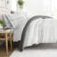 Ensemble de literie réversible 8 pièces - Housse de couette à motif, insert d'édredon et ensemble de draps unis-99311783-99311795