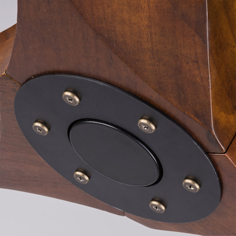 Ventilateur de plafond d'extérieur en bois massif de 72 pouces, à trois pales, sans lumière, finition noyer, adapté aux patios, aux salons, aux chambres et aux porches, avec télécommande