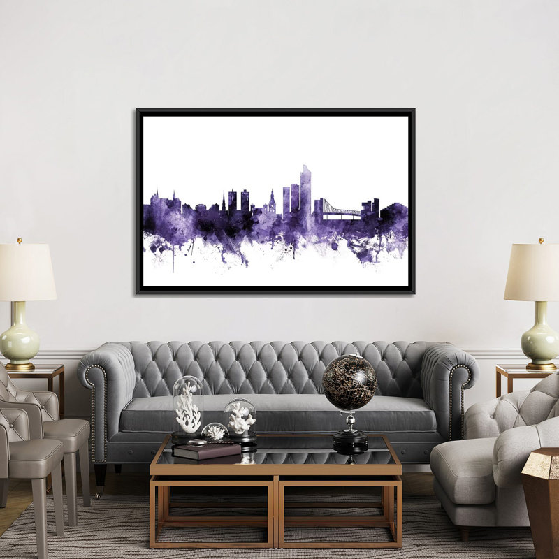 « oslo, norvège horizon » par michael tompsett, impression sur toile tendue, H 32 po x l 48 po x P 1,5 po, Pas de tapis