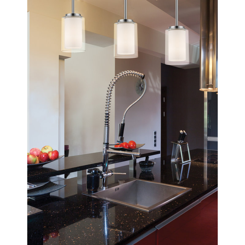 Luminaire suspendu bocal unique 1 lumière Arie, Chrome