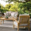 Chaise de patio en teck avec coussins Summerton-1834753666