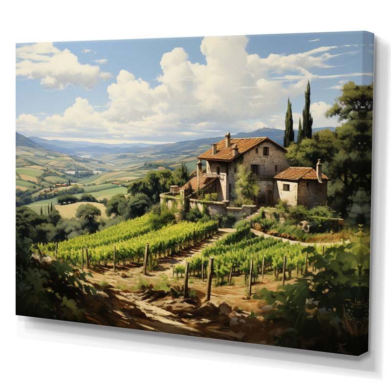Vineyard Country Charm Serene - Imprimé, H 34 po x l 44 po x P 1,5 po, Toile tendue
