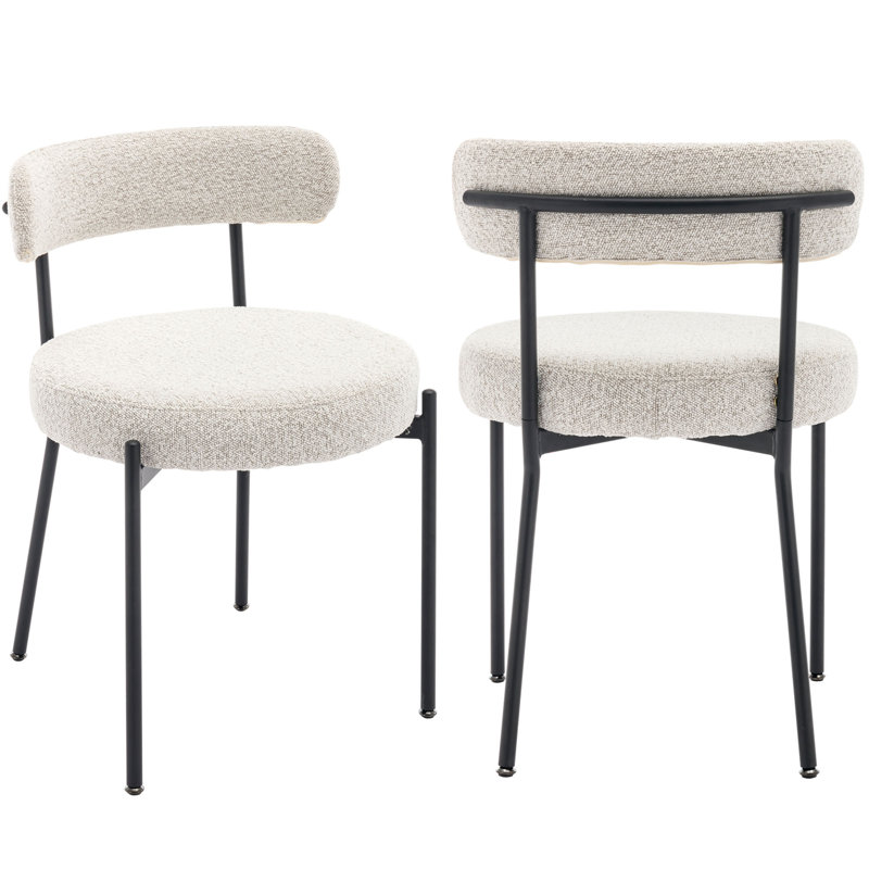 Asire 49cm H Upholstered Metal Side Chair, Black
