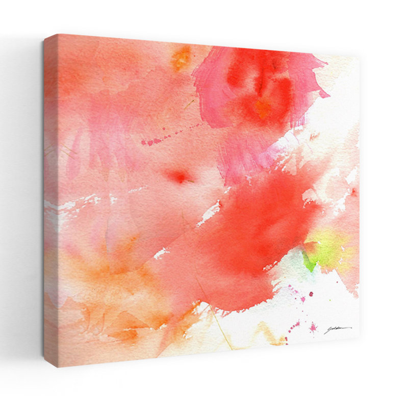 Art abstrait abstrait rose, H 18 po x l 18 po