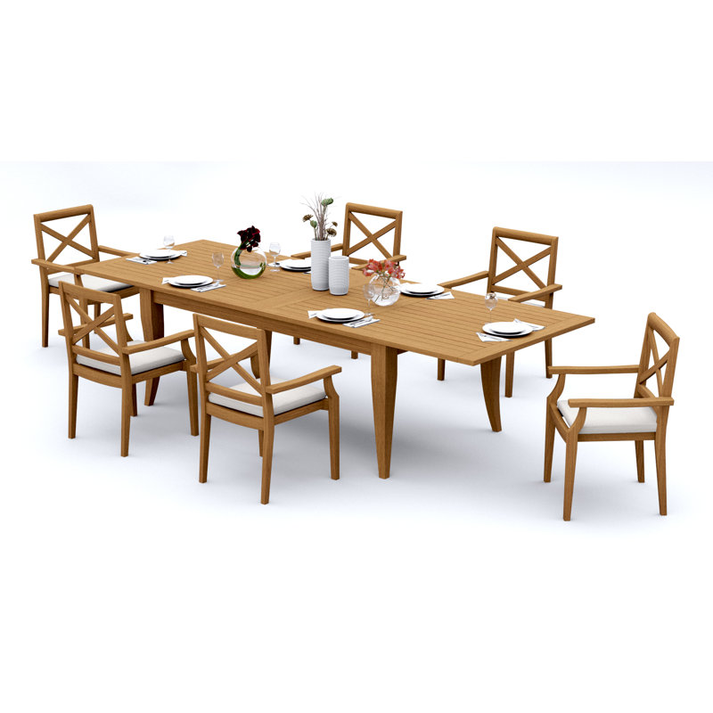 Ensemble repas extérieur rectangulaire Damarrea, 6
