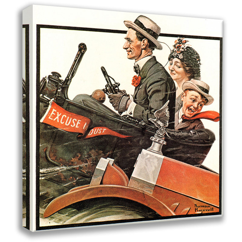«The Open Road» par Norman Rockwell, toile tendue avec châssis, H 24 po x l 17 po