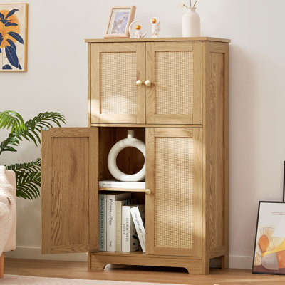  Armoire de rangement, armoire de salle de bain avec 4 portes et tablette réglable Jussiah