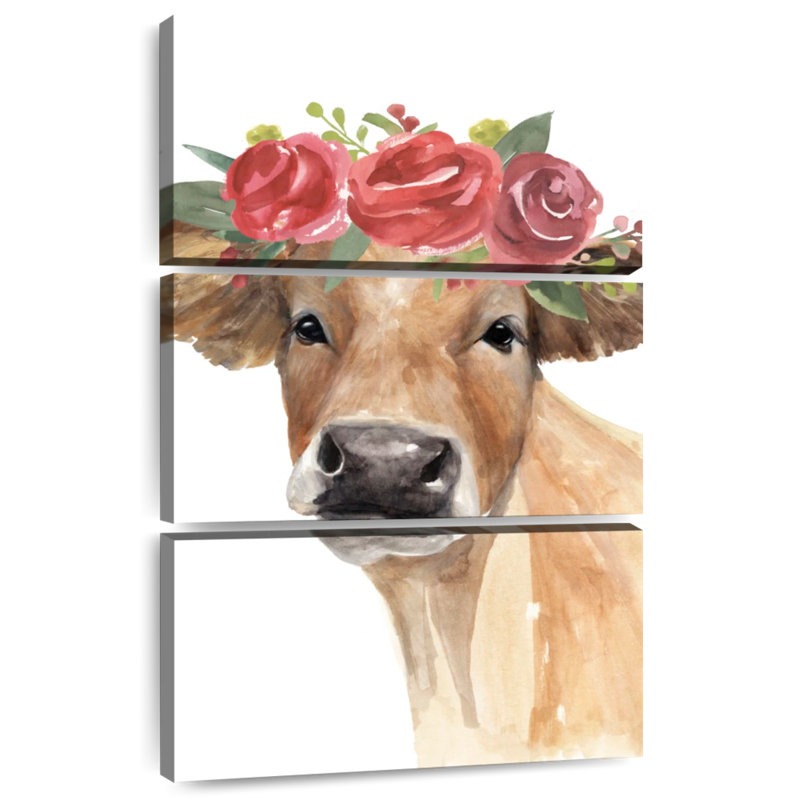 Vache en fleur Brampt II, H 32 po x l 20 po