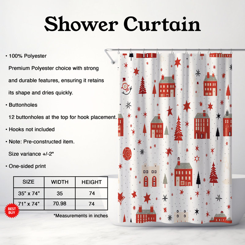 Rideau de douche Vintage Merry Vintage, H 74 po x l 71 po