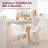 Velvet Tall Office Chair With Wheels Vanity Chairs With Back, Versatile Height Use: Office To Bar Stools Small Ergonomic Comfy Armlees Computer Desk Chair With Bow Lumbar Pillow For Gift-2020643867-2020643857