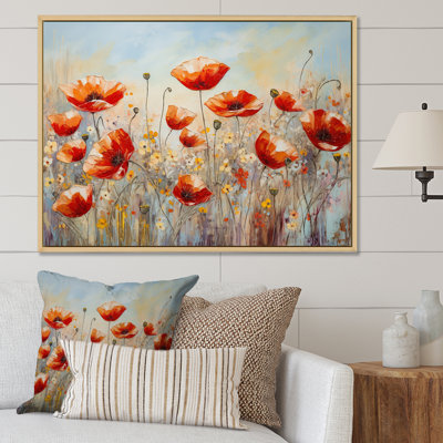 «Red Poppies Blossoming II», reproduction sur toile