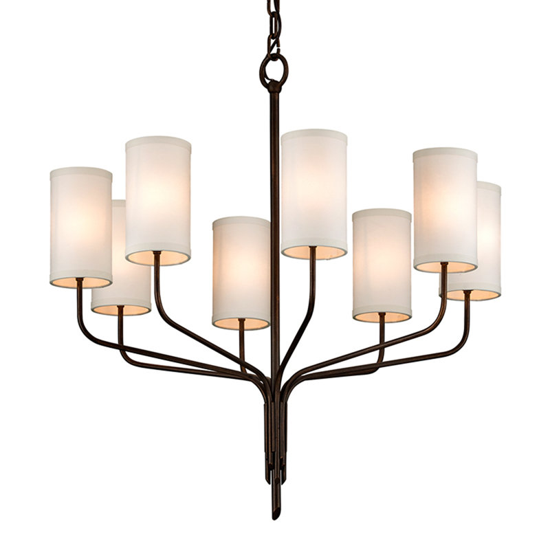 Juniper 8 - Light Chandelier, Textured Gold Leaf, 8