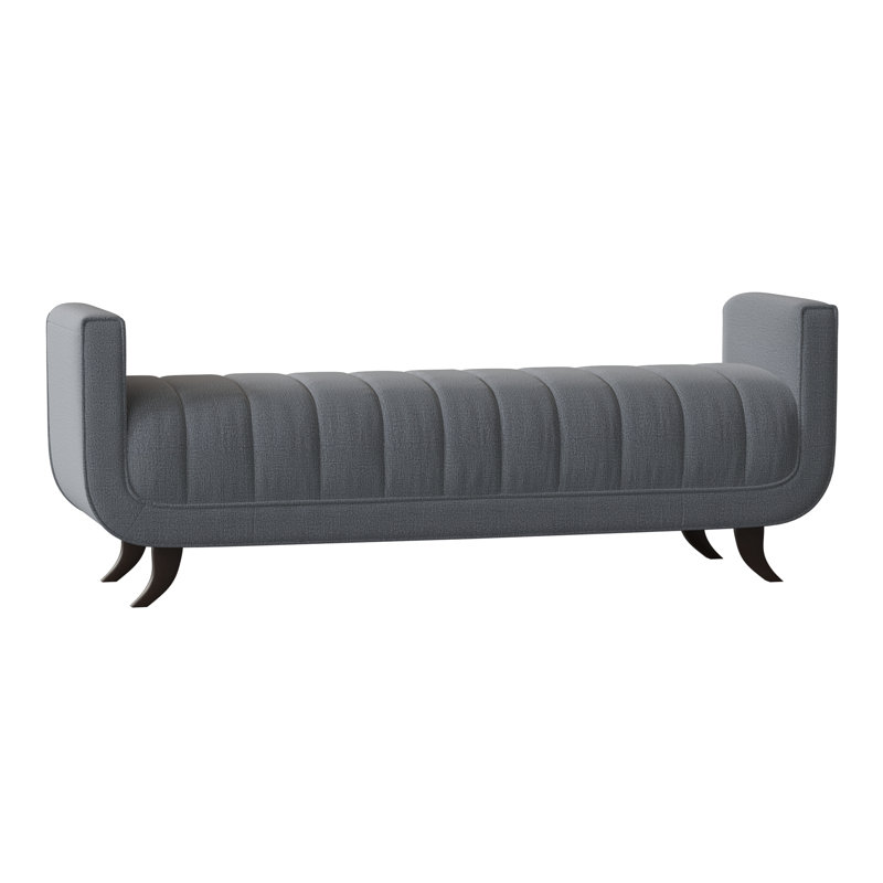 Salon Upholstered Bench, American Walnut, Elise Harbor
