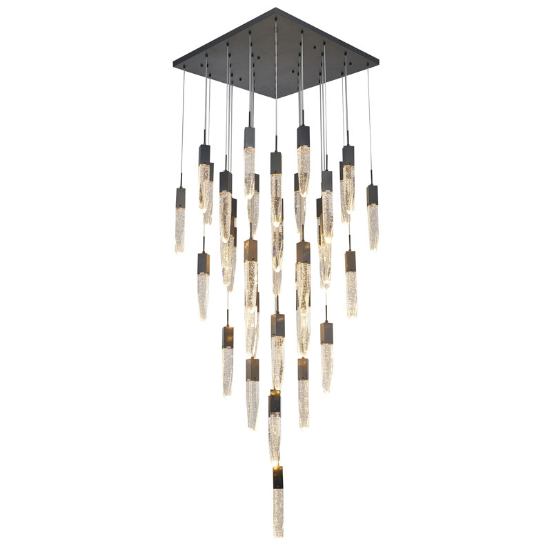 Lustre en cristal 41 lumières Modern, Noir mat