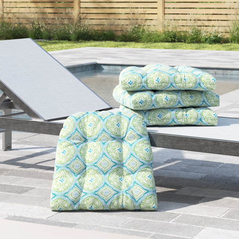 Contoured Outdoor Wicker Seat Cushion, Hixon Palm