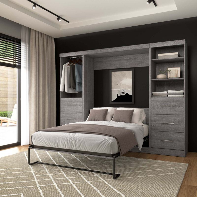 Arthor Metal Murphy Bed, Bark Gray