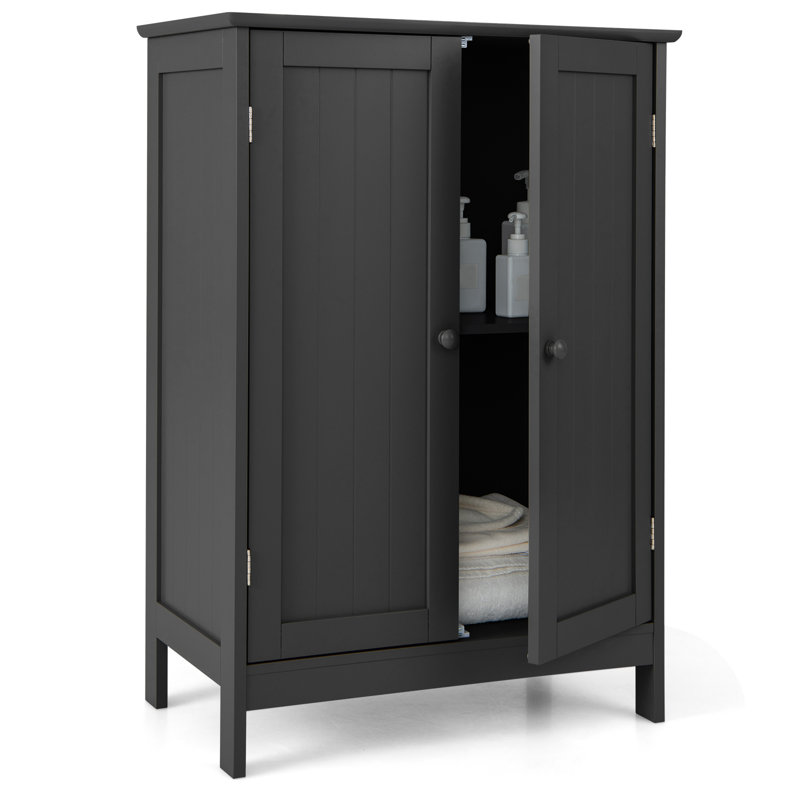 Amielle Freestanding Bathroom Cabinet, Black