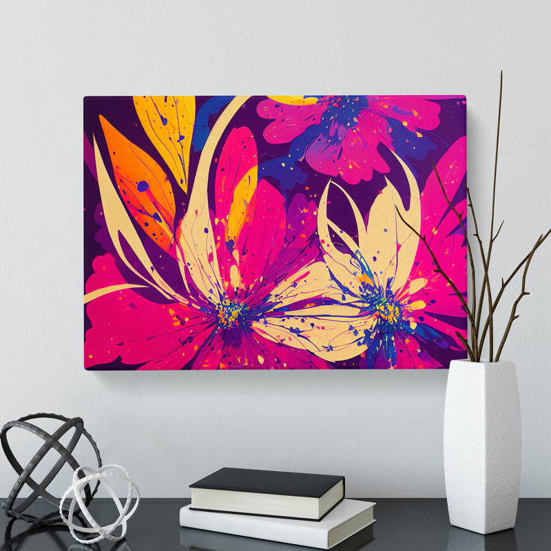 Breathtaking Flower Splash Abstract - Wrapped Canvas, 35cm H x 50cm W x 3cm D