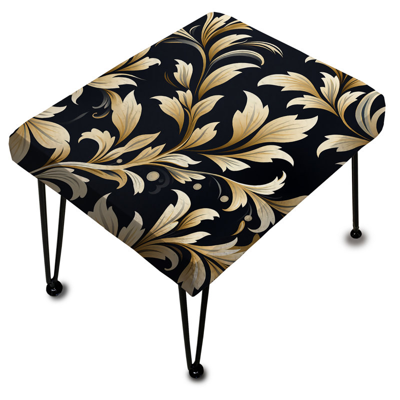 Sleek Damask Harmony - Repose-pieds rectangulaire damassé