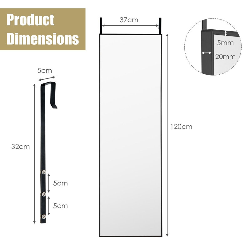 Raevin Metal Mirror, Black 