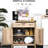 Oak Industrial Style Kitchen Cabinet, Accent Buffet With Drawer And Adjustable Shelf Wooden Shelf,