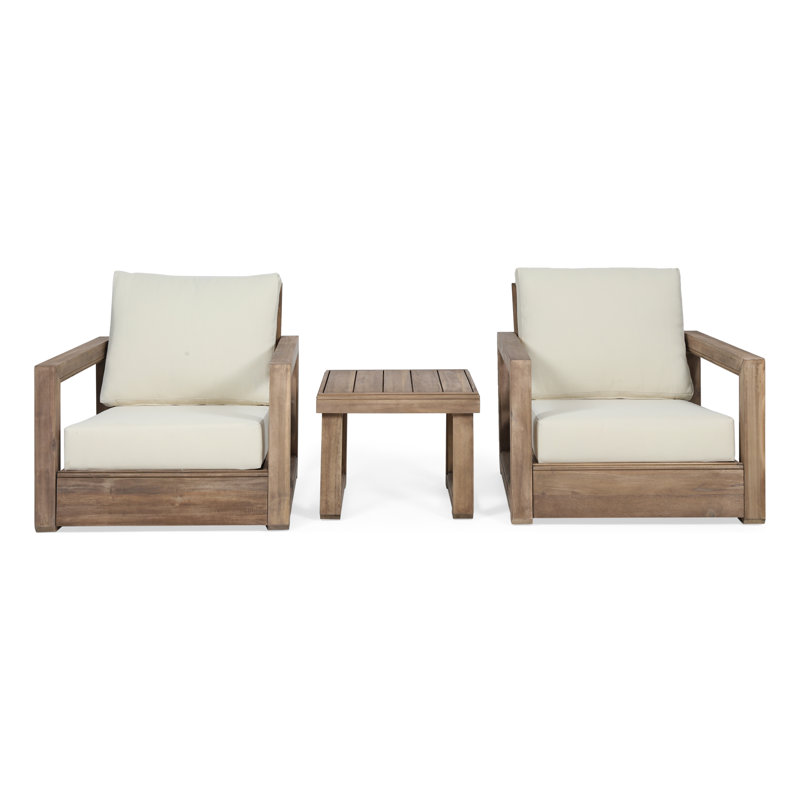 Donnie 2 Piece Seating Group with Cushions, Brown
