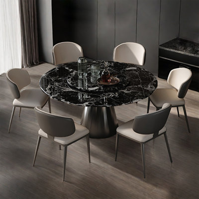 Luxury Modern Marble Round Dining Table Set by ALLNICEDT