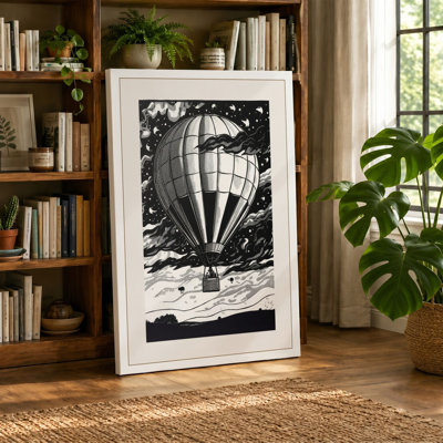 Balloon Among the Trees Vintage - Wrapped Canvas