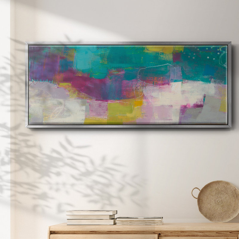 Loop I- Framed Canvas, 12" H x 30" W
