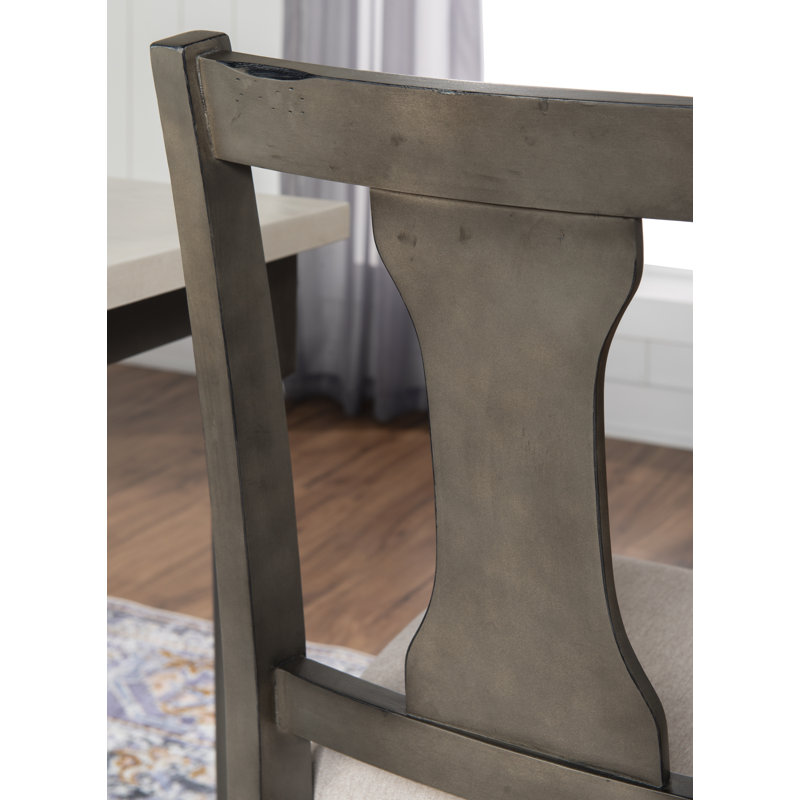 Elegant Gray Upholstered Side Chair with Turned Legs