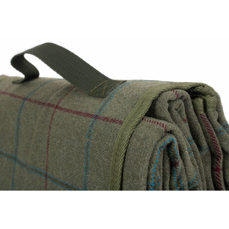 Canon Tweed Effect Picnic Blanket, 5cm H x 142cm W x 117cm D, Green