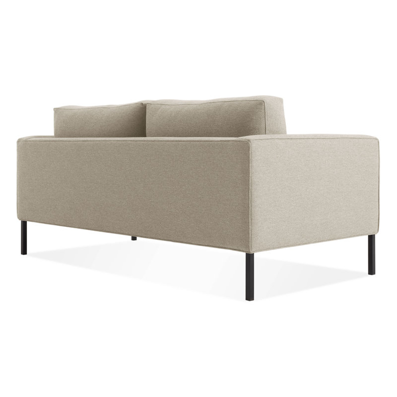 Paramount Sofa, Sanford Black Polyester Blend, Metal, 32" H x 80" W x 34" D