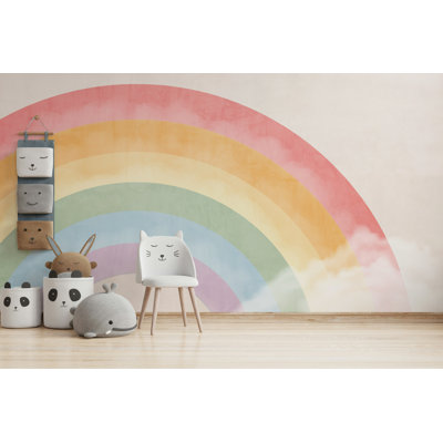 Pastel Rainbow Arch Wallpaper for Nursery